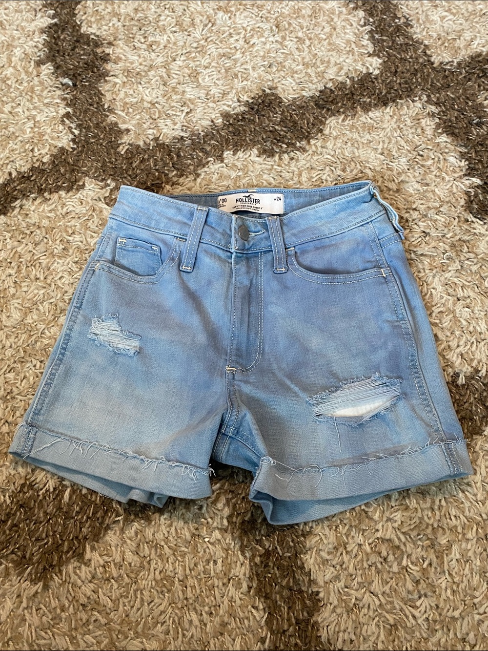 Hollister Curvy high rise denim shorts